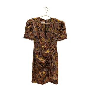 Vintage Richard Warren baroque silk dress 12 faux wrap dress